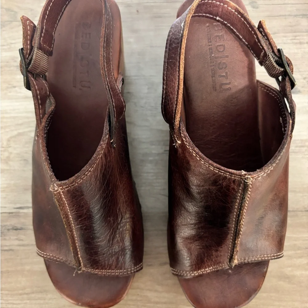 Women’s Bed Stu Marie Brown Leather Mules In Teak - Picture 3 of 16